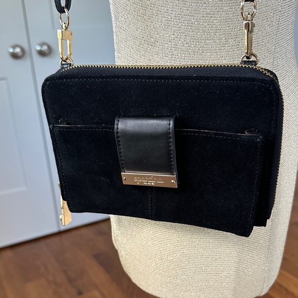 Spartina 449 Handbags - Spartina 449 Black Suede Middleton Phone Crossbody by